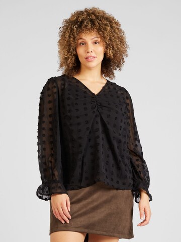 PIECES Curve - Blusa 'SYMMA' en negro: frente