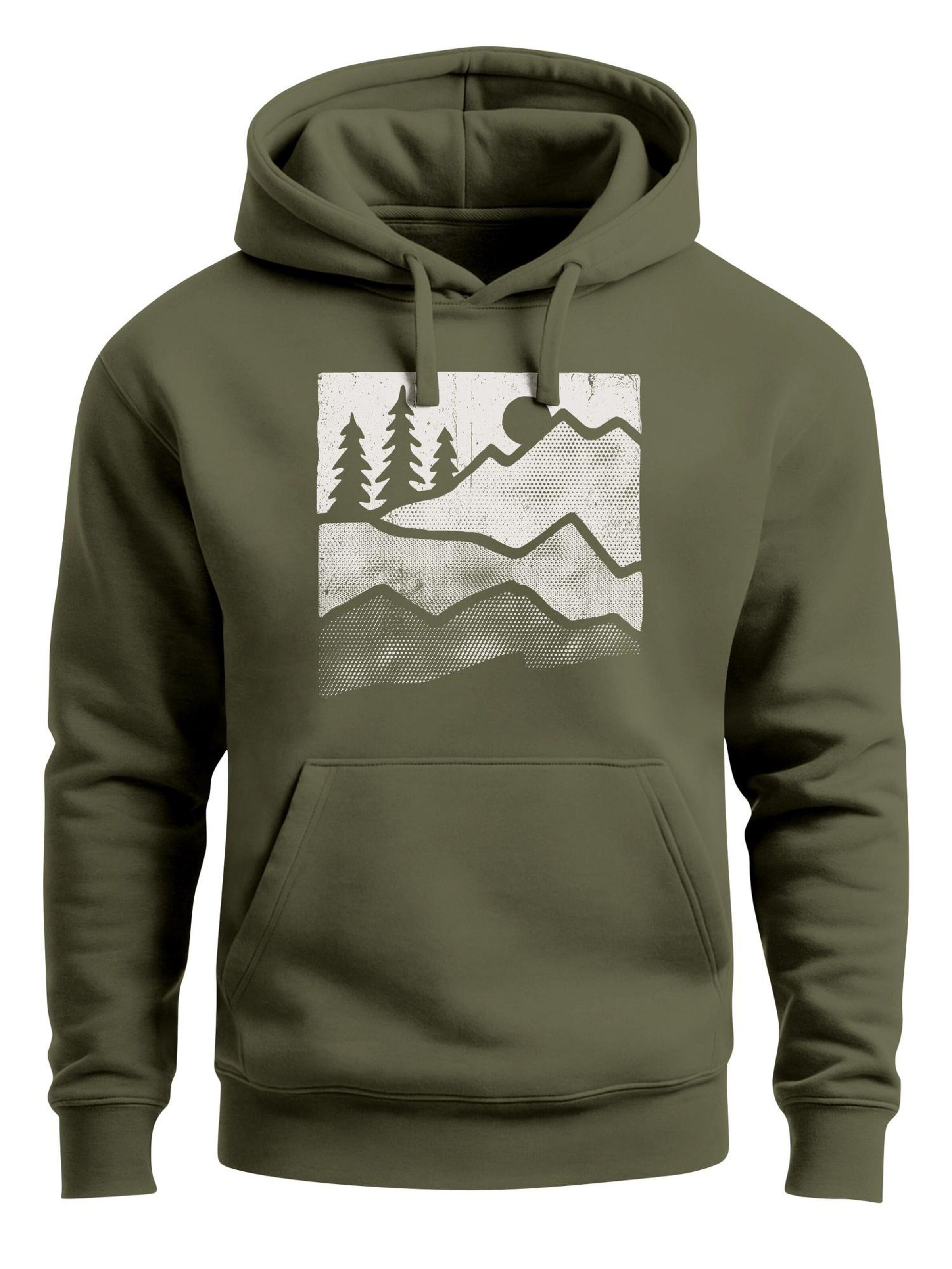 Neverless Sweatshirt 'Mountains' in Green: front