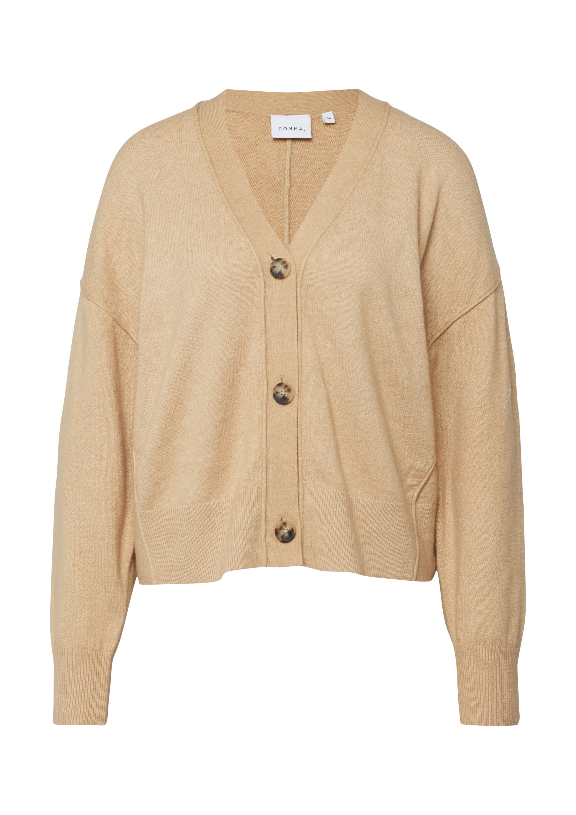 COMMA Gebreid vest in Beige: voorkant