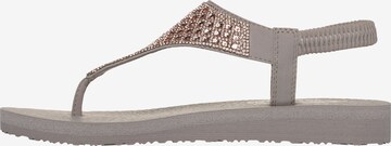 SKECHERS T-Bar Sandals in Beige: front