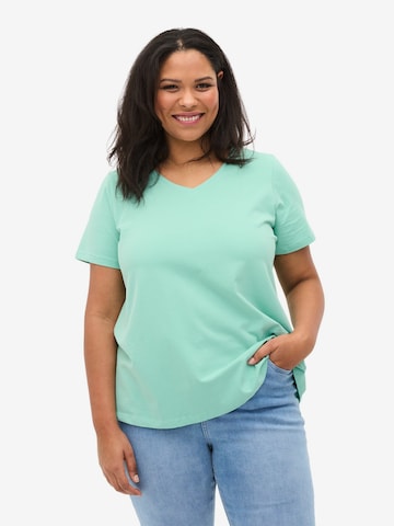 Zizzi Shirt in Groen: voorkant