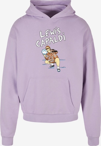 Merchcode Sweatshirt 'Lewis Capaldi - Snowleopard' in Lila: predná strana