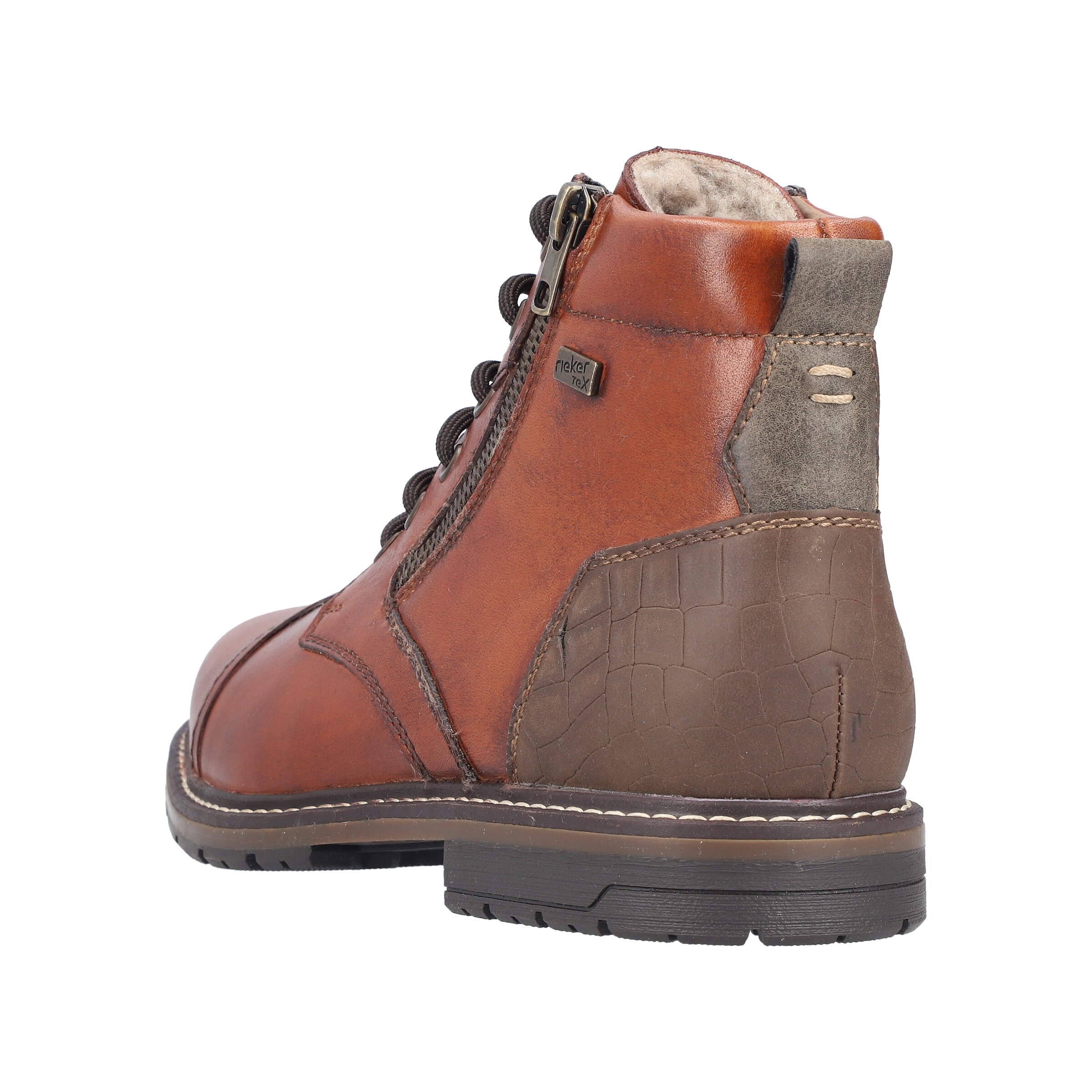 Bottes à lacets Rieker en marron