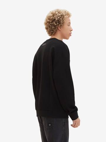 TOM TAILOR DENIM Sweatshirt in Schwarz