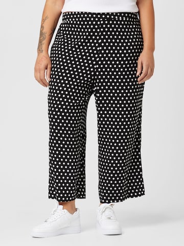 Wide leg Pantaloni de la Michael Kors Plus pe negru: față