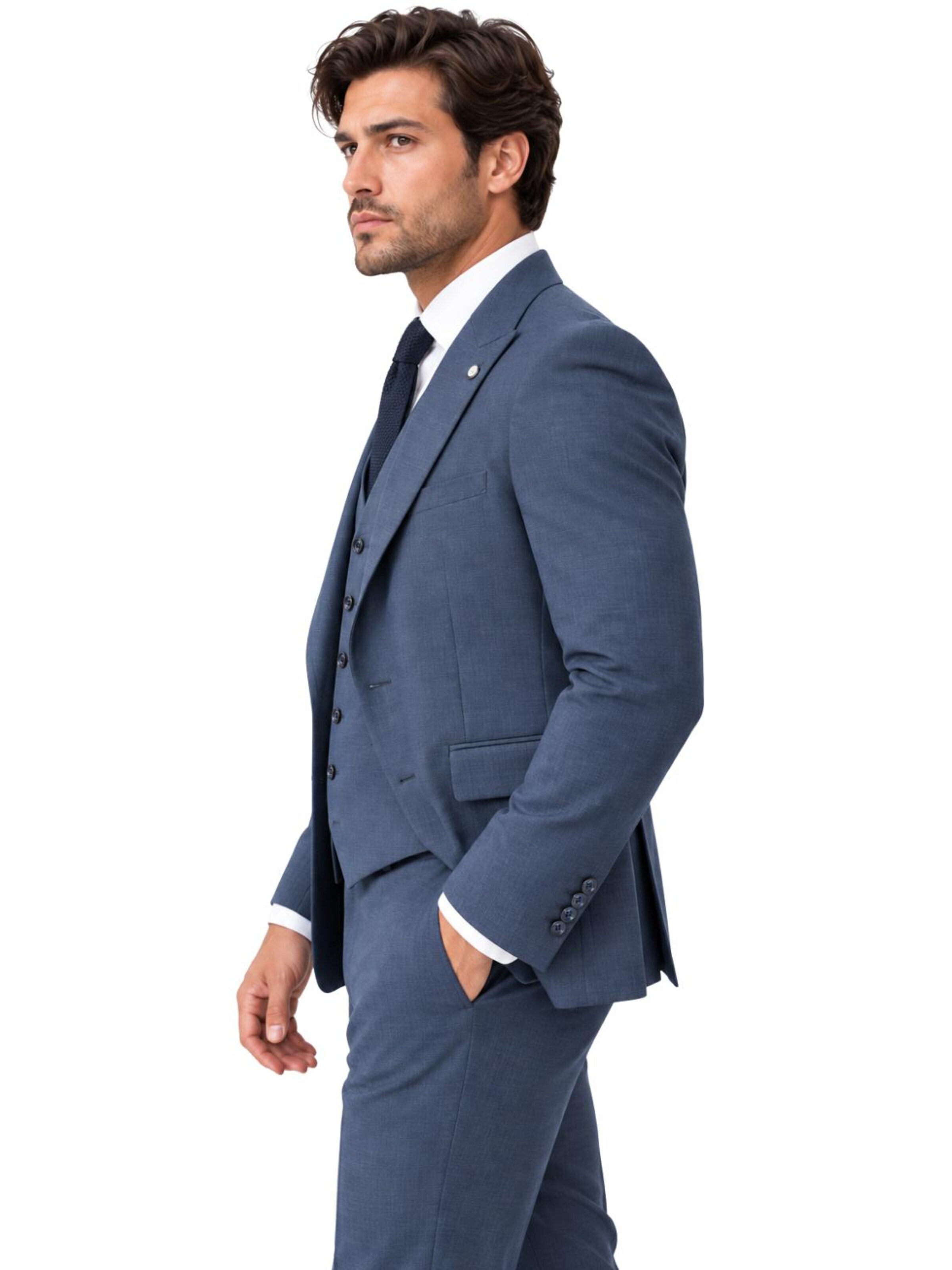 Guild Slim fit Suit 'Slim fit Business Anzug' in Blue