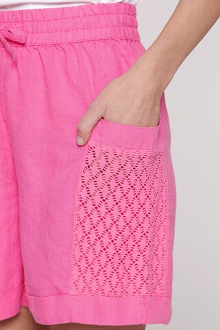 Soccx Regular Leinenshorts mit Ajour-Taschen in Pink