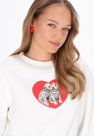 MYMO Sweatshirt 'Pop' in Wit