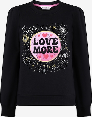 NAF NAF Sweatshirt 'Moonrise' in Zwart: voorkant