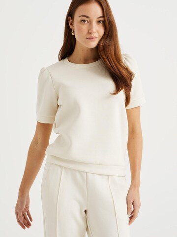 Sweat-shirt WE Fashion en blanc : devant