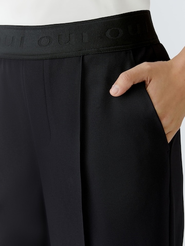 OUI Regular Pleated Pants 'Lacy' in Black
