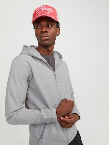 JACK & JONES - Sudadera con cremallera en gris