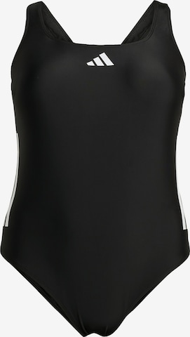 ADIDAS PERFORMANCE Bralette Sports swimsuit '3-Stripes C-Back (Plus Size)' in Black: front