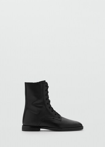MANGO Lace-Up Ankle Boots in Black