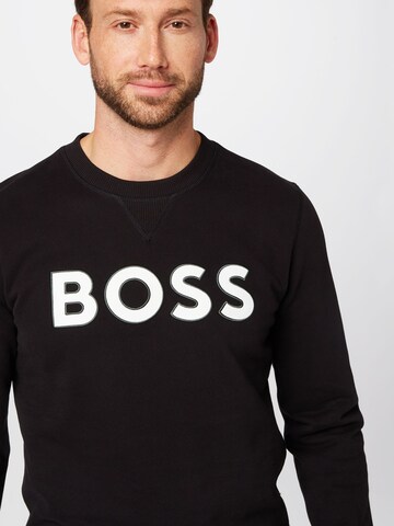 BOSS Sweatshirt 'Welogocrewx' in Zwart