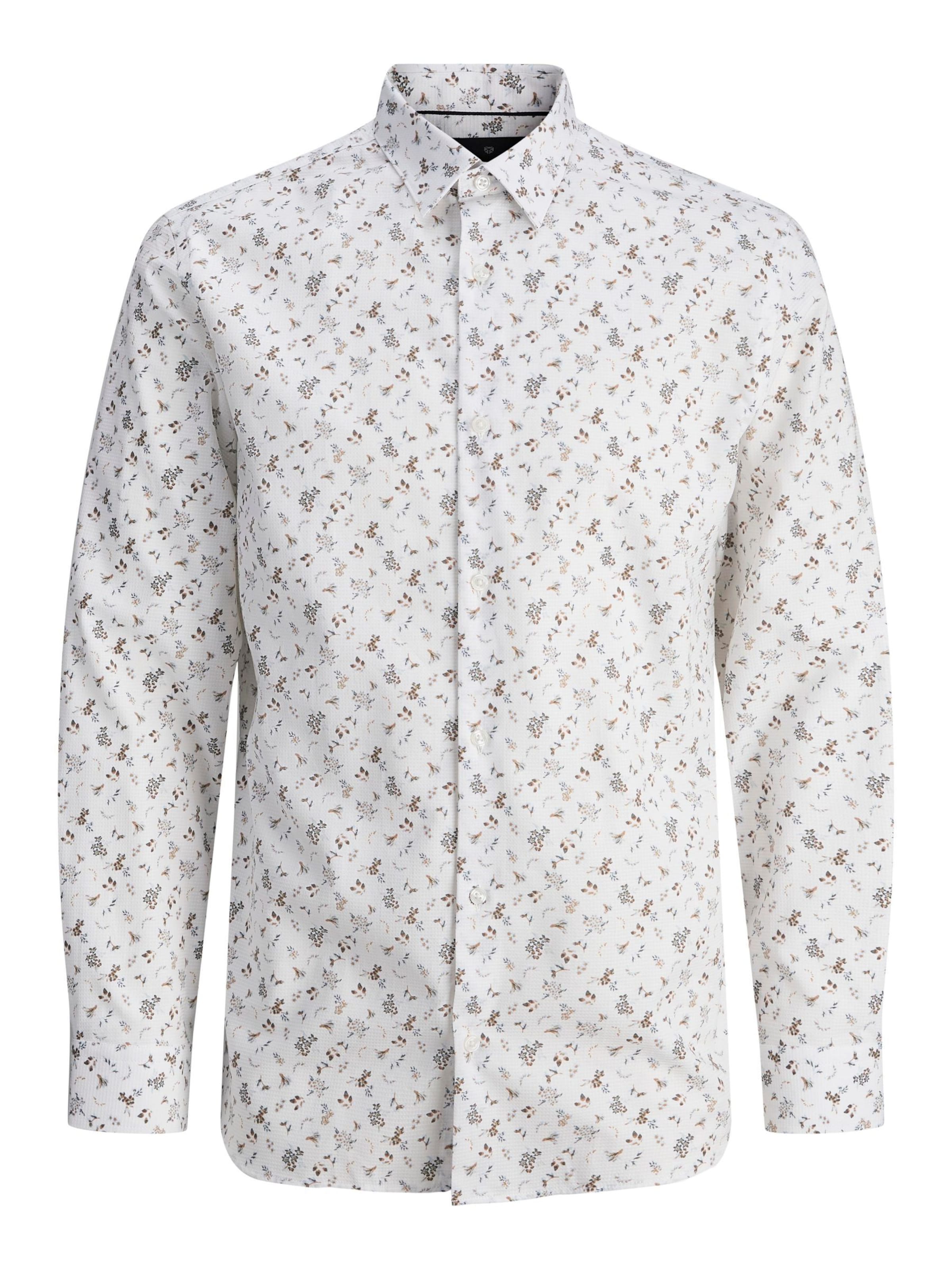 JACK & JONES Skjorte i brun / sort / hvid, Produktvisning