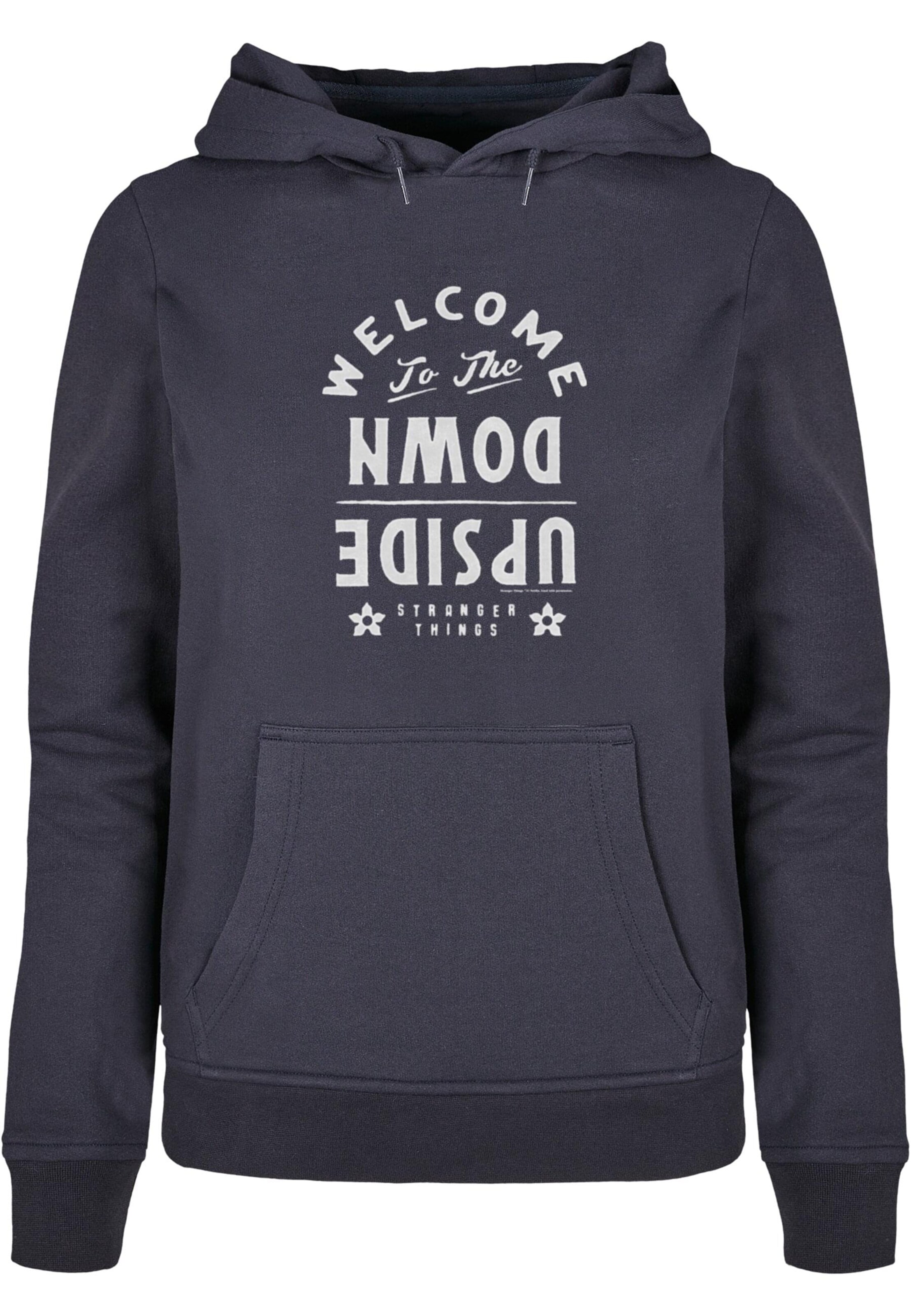 ABSOLUTE CULT Sweatshirt 'Stranger Things - Welcome To The Upside Down' in Blau: Vorderseite