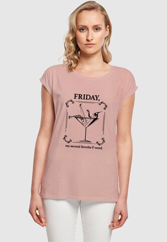 T-shirt 'F-Word' Mister Tee en rose : devant