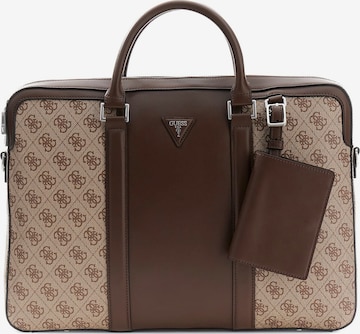 GUESS Torba na laptopa 'Milano' w kolorze beżowy: przód