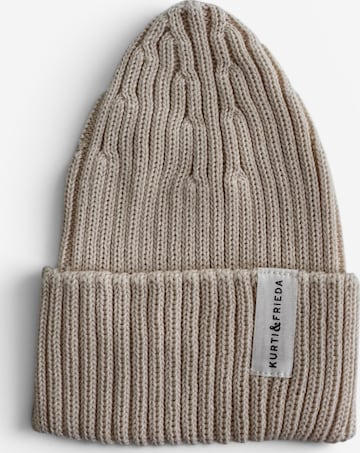 KURTI & FRIEDA Beanie 'Chunky Knit' in Beige: front