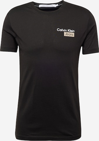 Calvin Klein Jeans T-shirt 'STACKED BOX' i svart: framsida