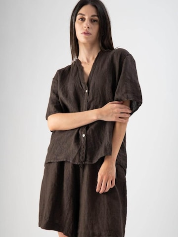 MND T-shirt 'Wild Linen' i brun: framsida