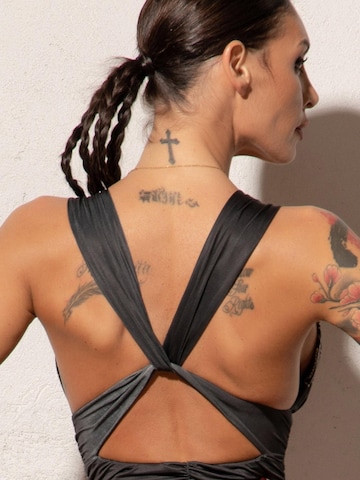 JIORO Triangel Badeanzug 'GOLDEN ROSES'‌‌ in Schwarz