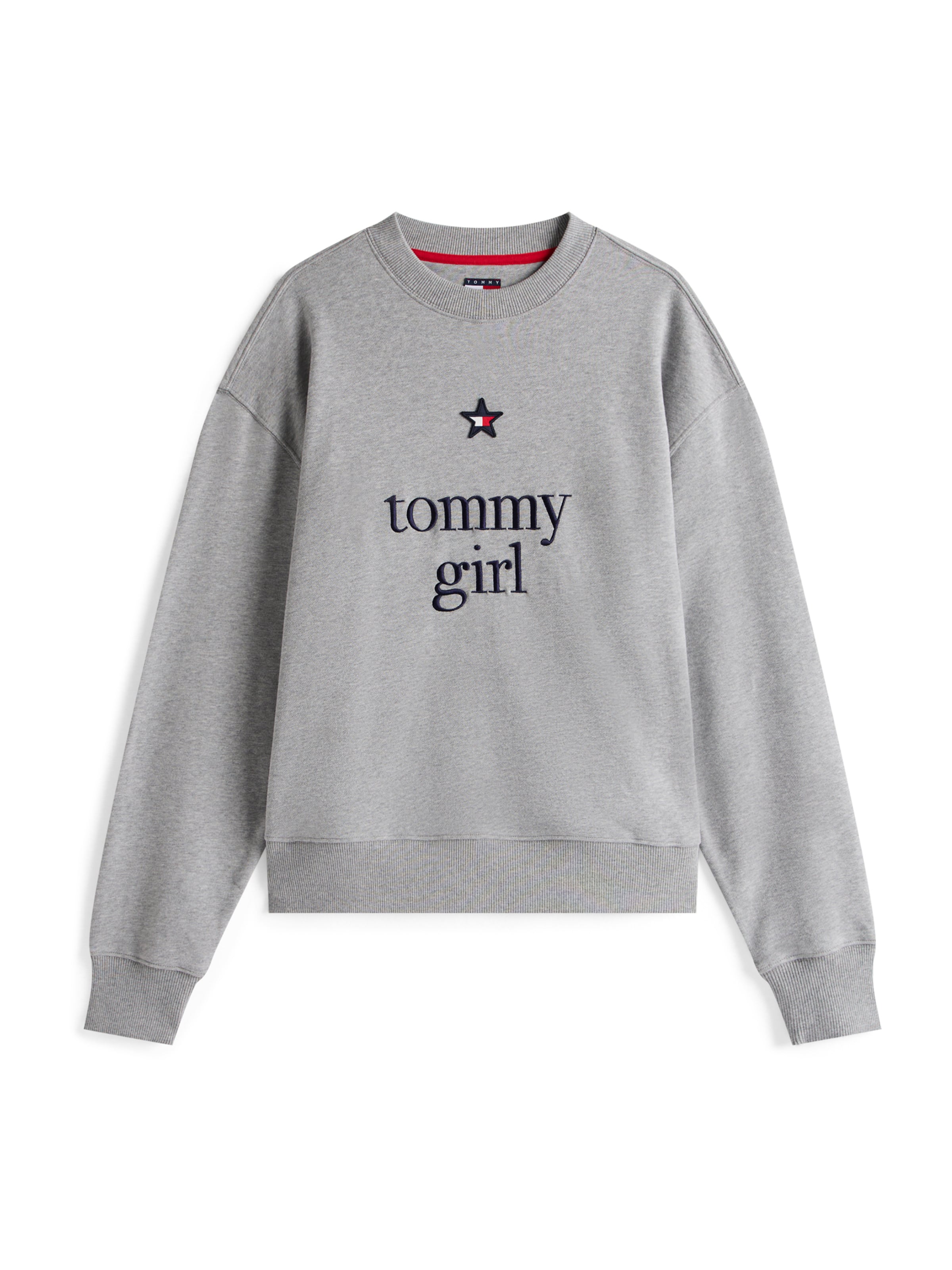 Tommy Jeans Суичър в сиво: отпред