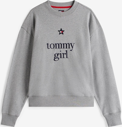 Tommy Jeans Sweater majica u morsko plava / siva melange / crvena / bijela, Pregled proizvoda