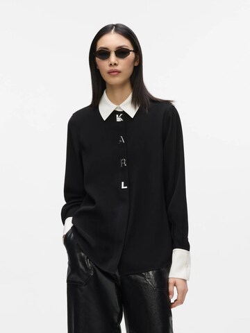melns Karl Lagerfeld Blūze: no priekšpuses