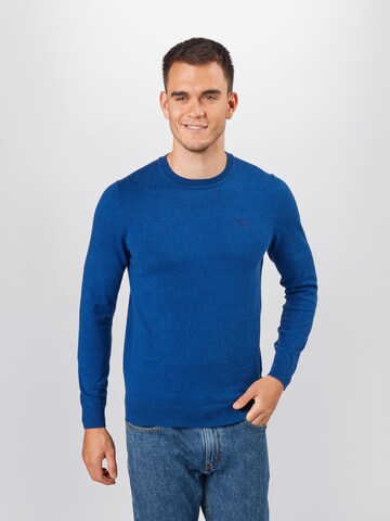 Superdry Regular fit Пуловер в синьо: отпред