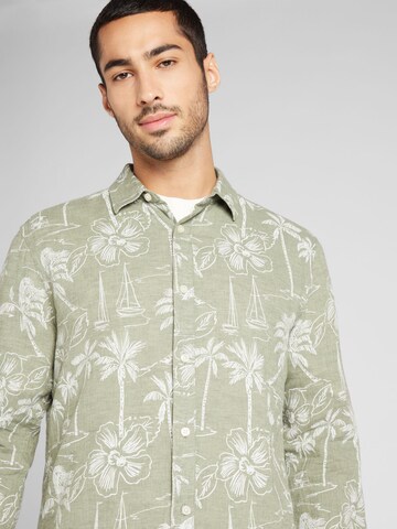 Only & Sons Regular fit Button Up Shirt 'CAIDEN' in Green