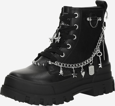 BUFFALO Gležnjače na vezanje 'ASPHA' u crna / srebro, Pregled proizvoda