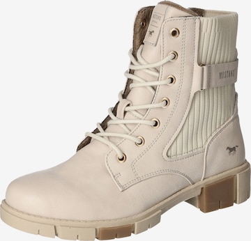 MUSTANG Schnürstiefelette in Beige: Vorderseite
