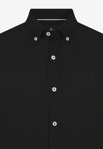 DENIM CULTURE Regular fit Button Up Shirt 'IVAR' in Black