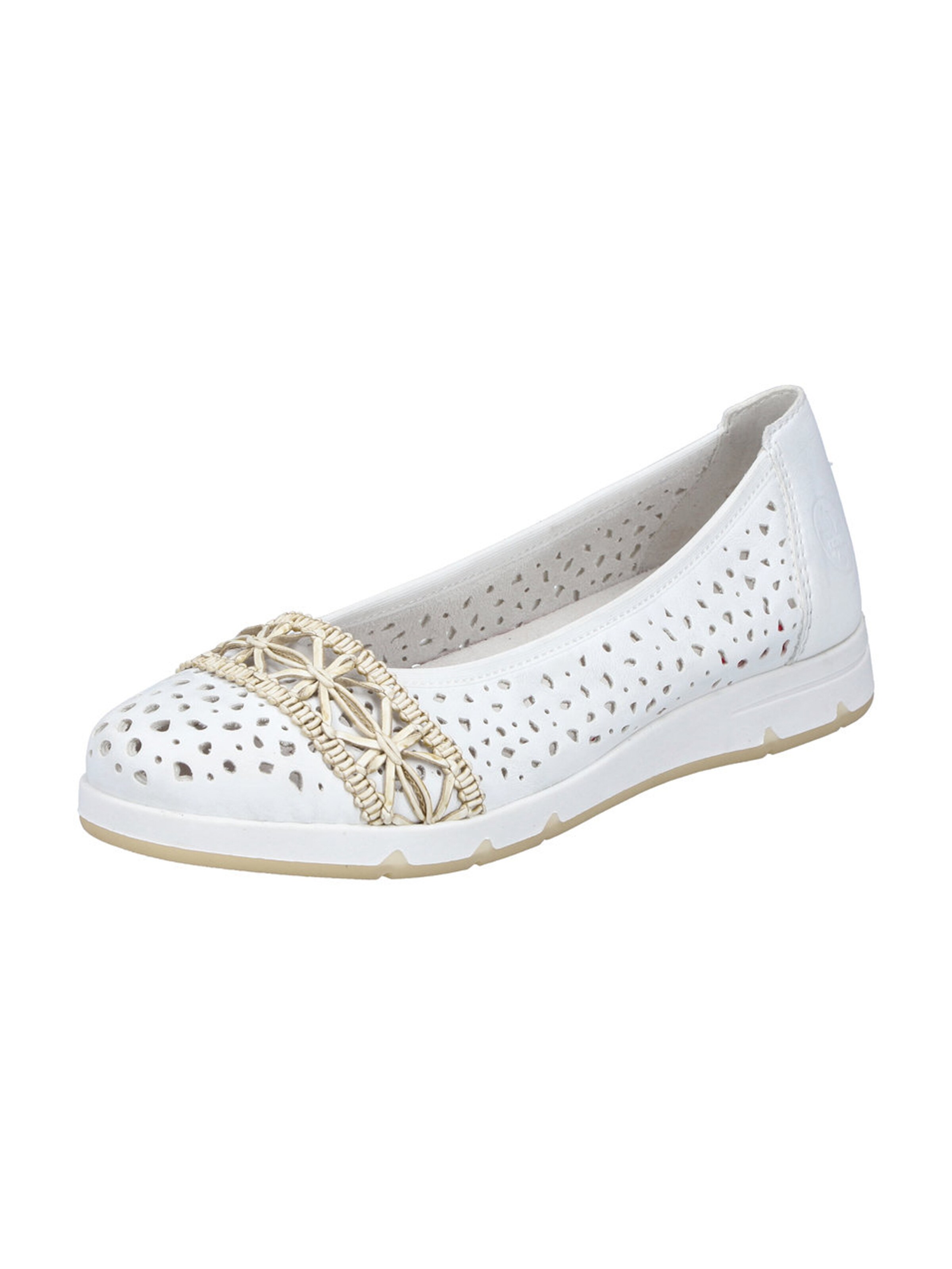 Ballerines Rieker en blanc : devant