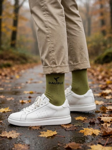 DAUGLE - Calcetines deportivos 'Daugle Unisex Crew Socks 2-Pack (Lime, Black)' en verde