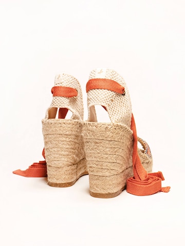 Alhamas - Sandalias 'Alpargata Cuña 10 cm' en naranja