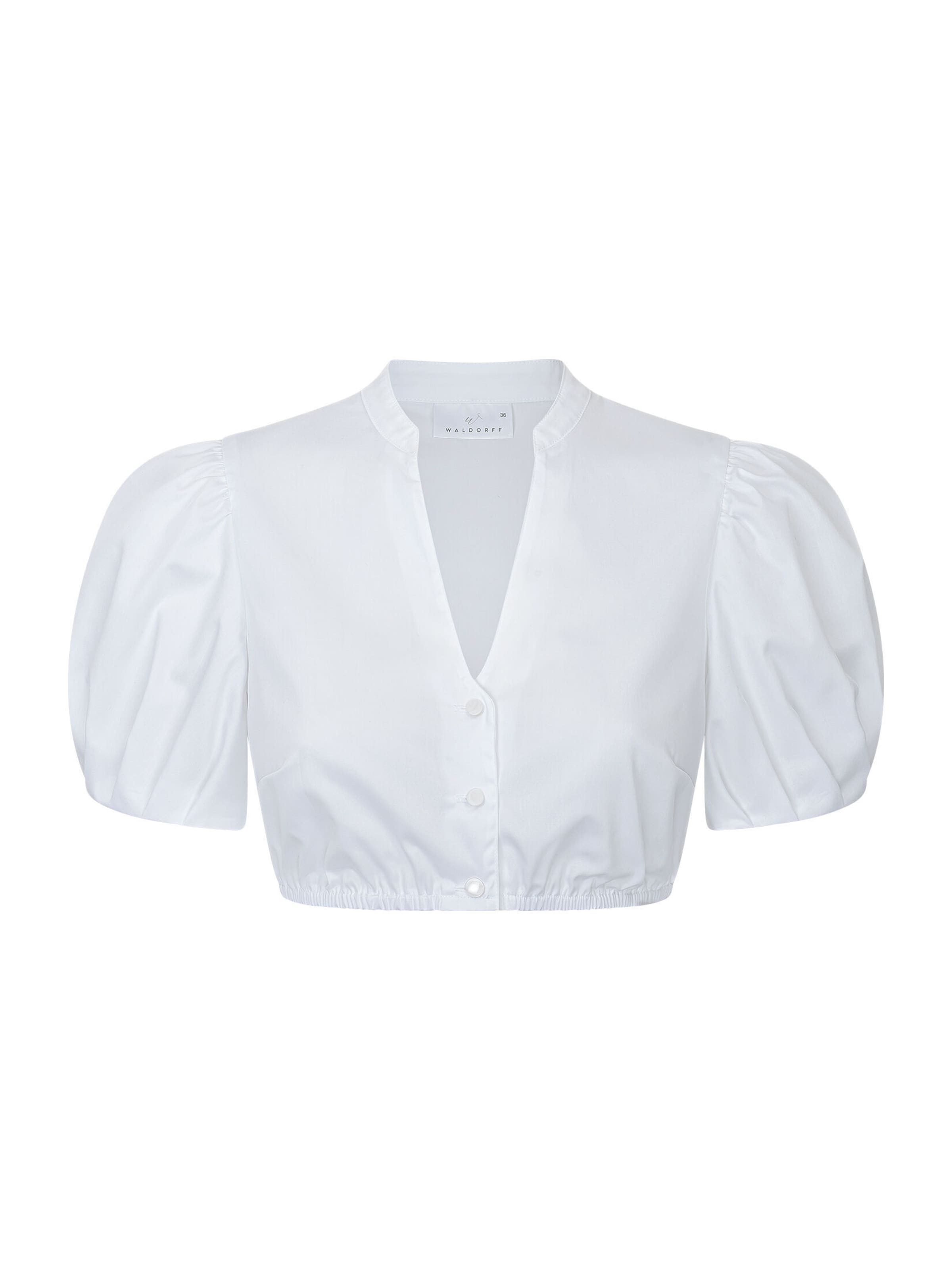 waldorff Dirndlbluse 'Viktoria', bügelfrei in Weiß: Vorderseite