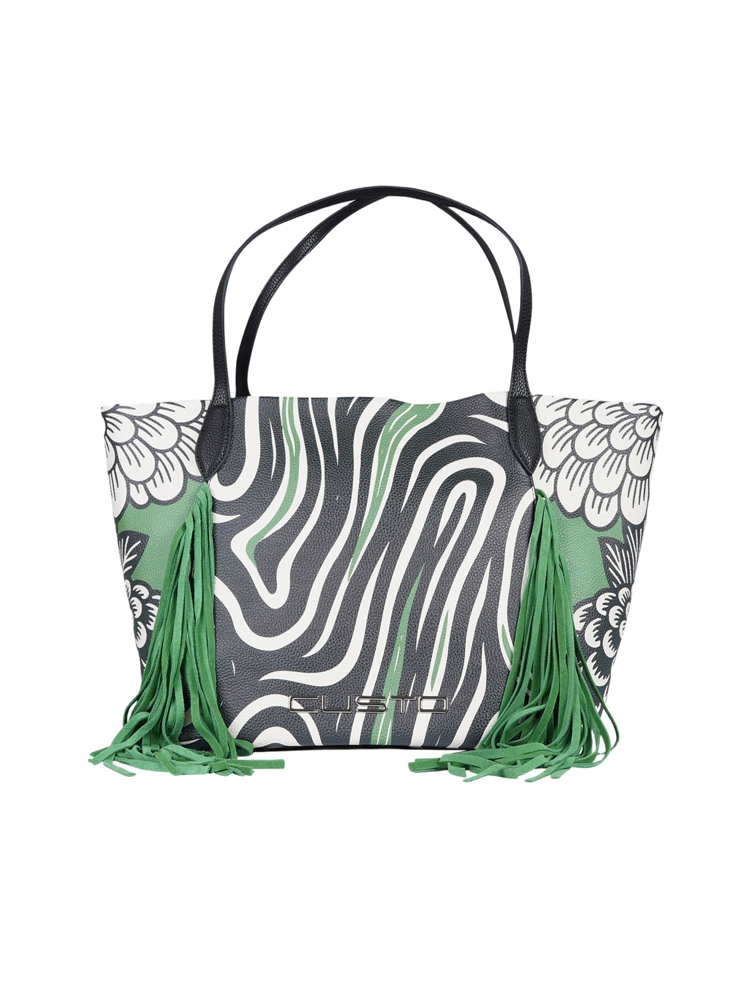 Custo Barcelona Shopper in One Size in grün / schwarz / weiß, Produktansicht