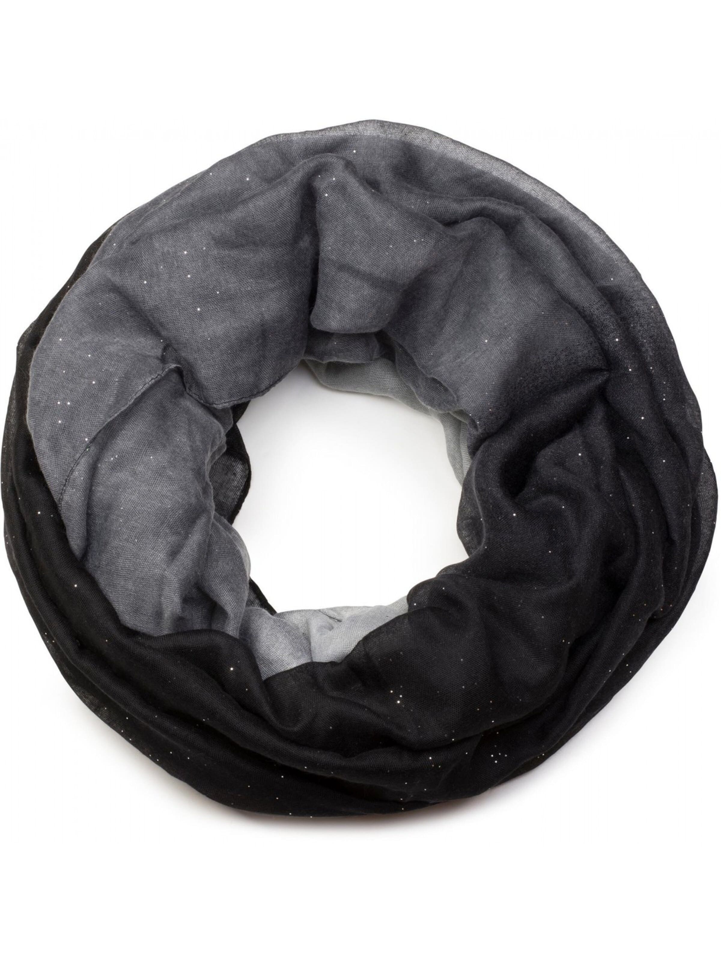 styleBREAKER Schlauchschal 'Glitzer Loop mit Farbverlauf'‌‌‌‌‌‌‌‌‌ in Schwarz: Vorderseite