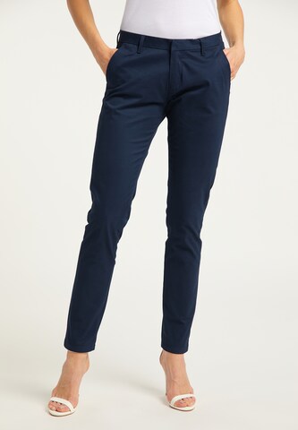 Coupe slim Pantalon DreiMaster Maritim en bleu : devant