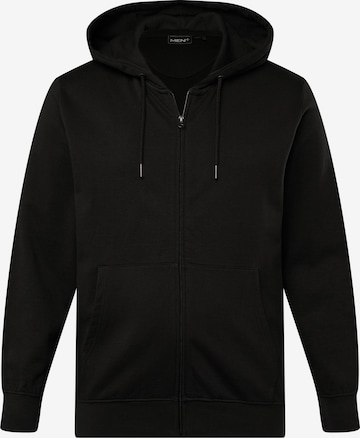Men Plus Sweatjacke in Schwarz: Vorderseite