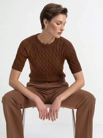 regular Pantaloni con piega frontale di Rich & Royal in marrone