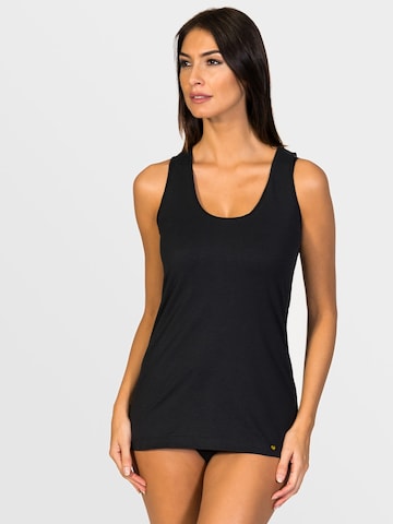 zd ZERO DEFECTS Undershirt 'Juno Tank top soy fiber' in Black: front
