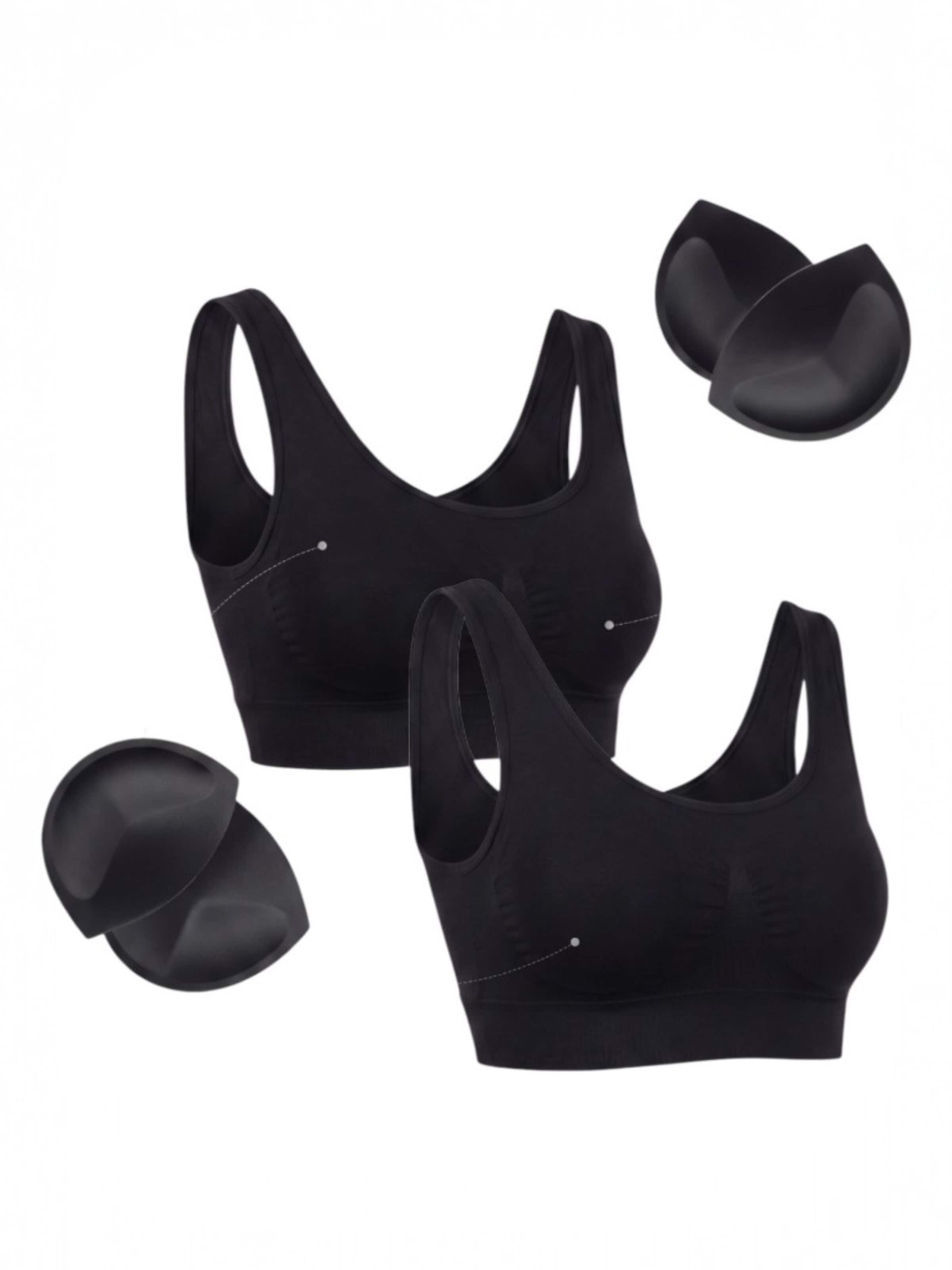 fashionshowcase Bustier Sport bh 'SORYA – Sport-BH' in Zwart: voorkant