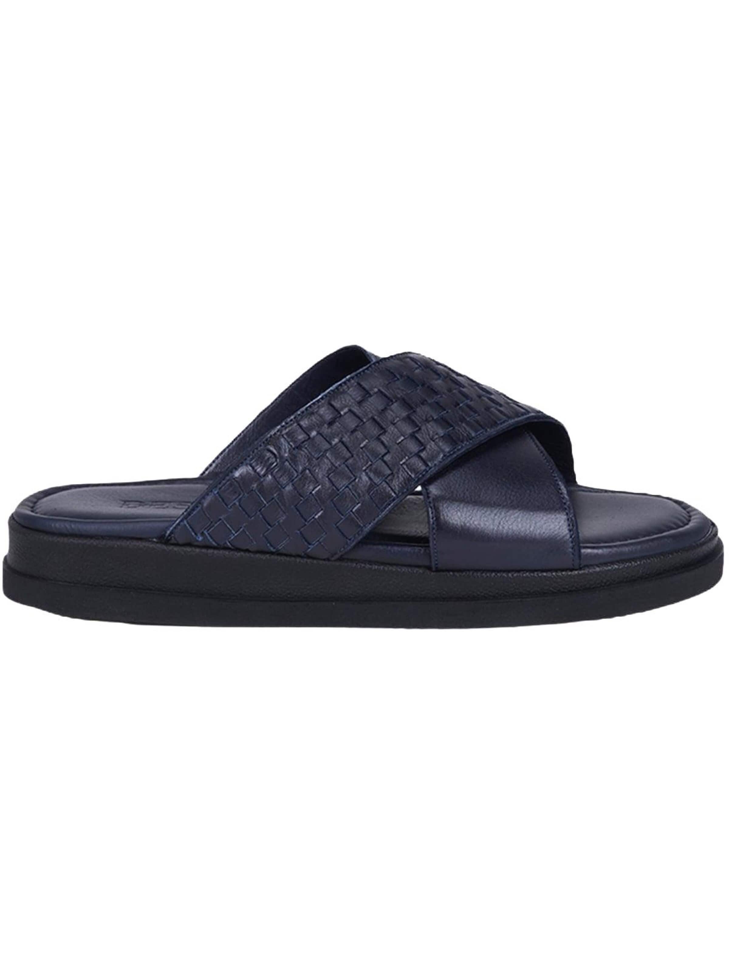 Desa - Zapatos abiertos 'DESA Herren-Pantoletten aus bedrucktem Leder mit gekreuztem Riemen' en azul