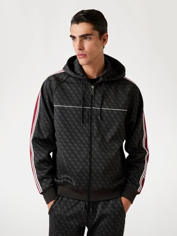 GUESS Sweatjacke in Schwarz: Vorderseite