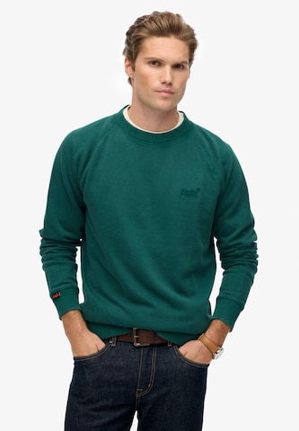 Sweat-shirt 'Essentials' Superdry en vert : devant