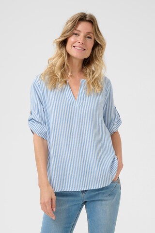 Cream Blouse in Blue: front
